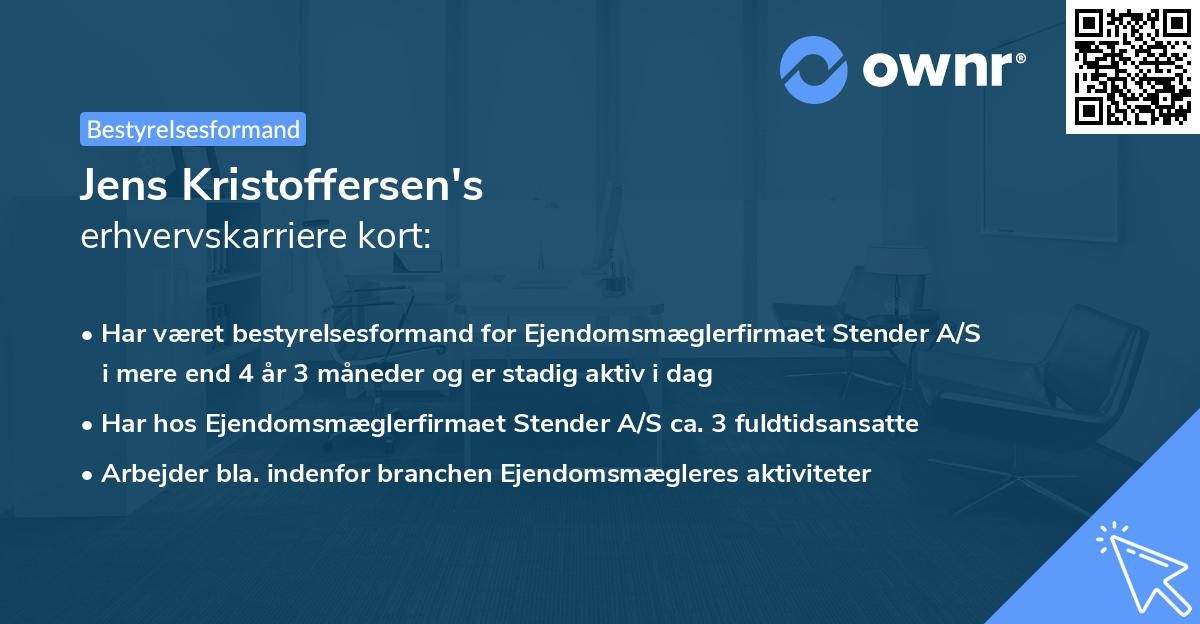 Jens Kristoffersen's erhvervskarriere kort
