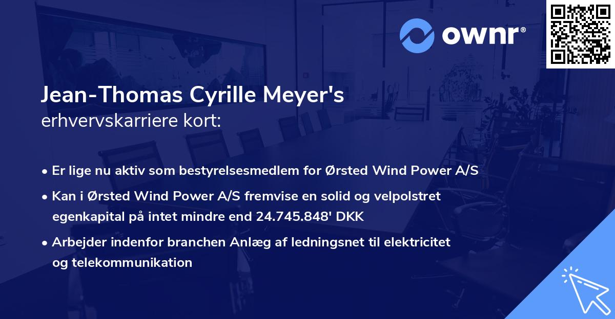 Jean-Thomas Cyrille Meyer's erhvervskarriere kort