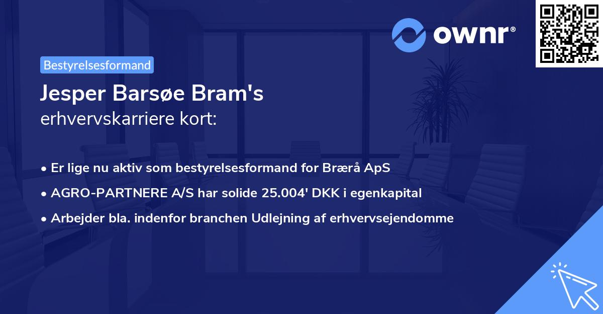 Jesper Barsøe Bram's erhvervskarriere kort