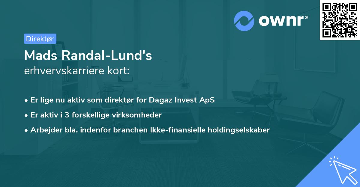Mads Randal-Lund's erhvervskarriere kort