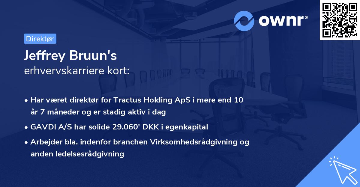 Jeffrey Bruun's erhvervskarriere kort