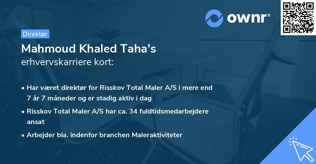 Mahmoud Khaled Taha's erhvervskarriere kort