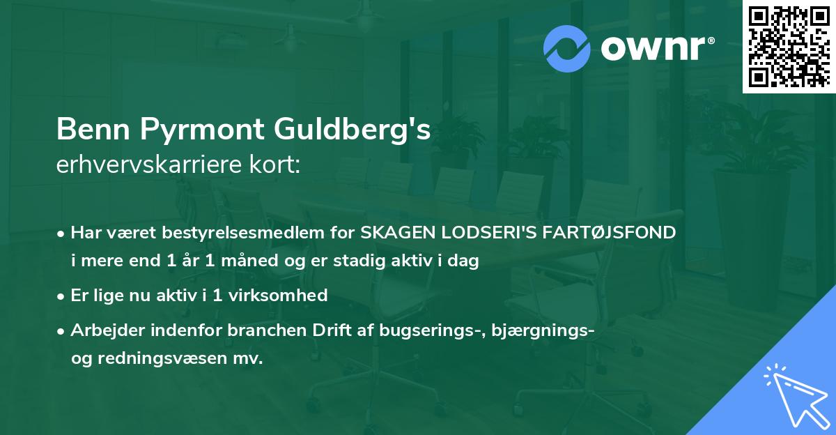 Benn Pyrmont Guldberg's erhvervskarriere kort