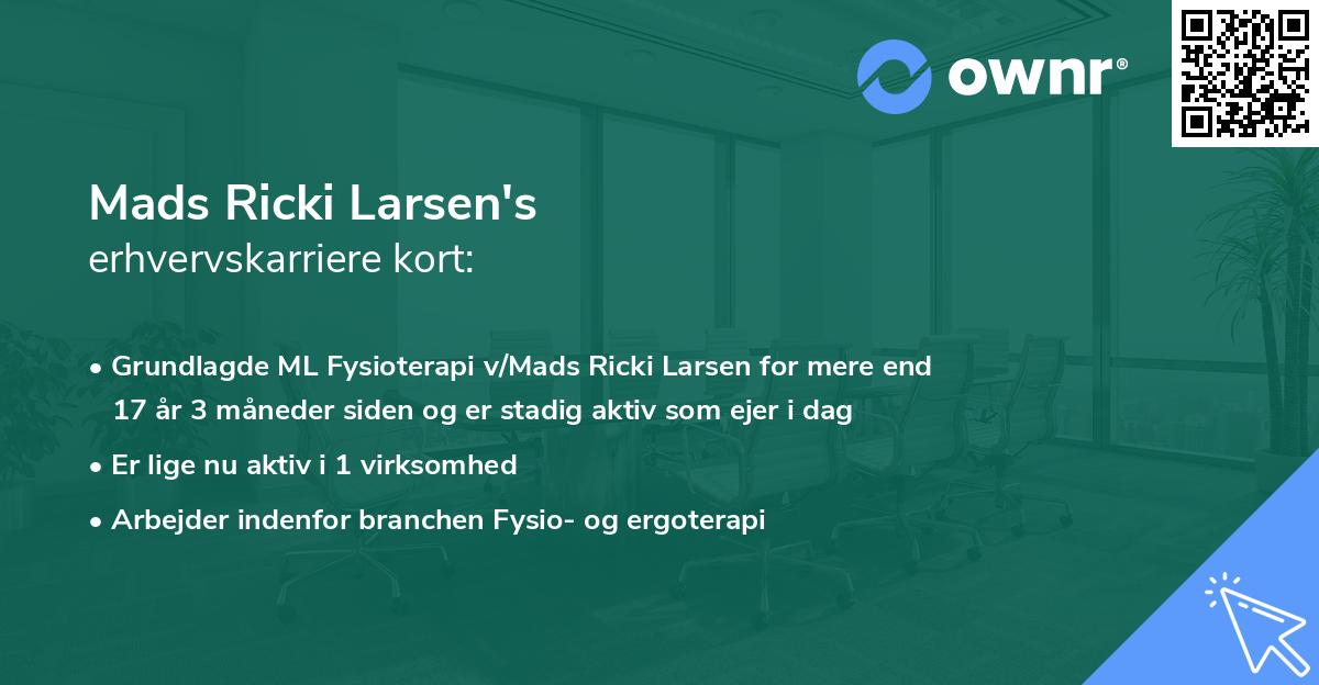 Mads Ricki Larsen's erhvervskarriere kort