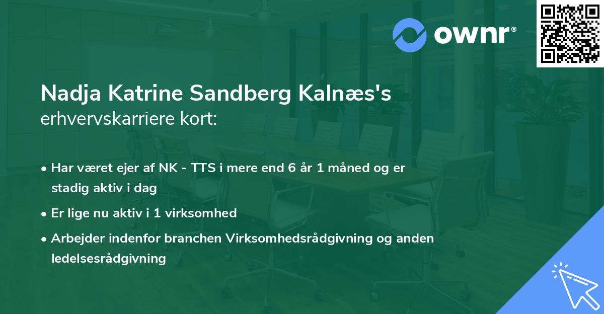 Nadja Katrine Sandberg Kalnæs's erhvervskarriere kort
