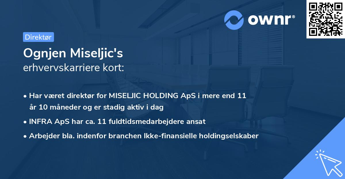 Ognjen Miseljic's erhvervskarriere kort