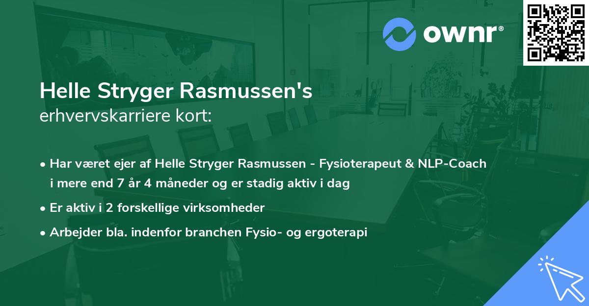 Helle Stryger Rasmussen's erhvervskarriere kort