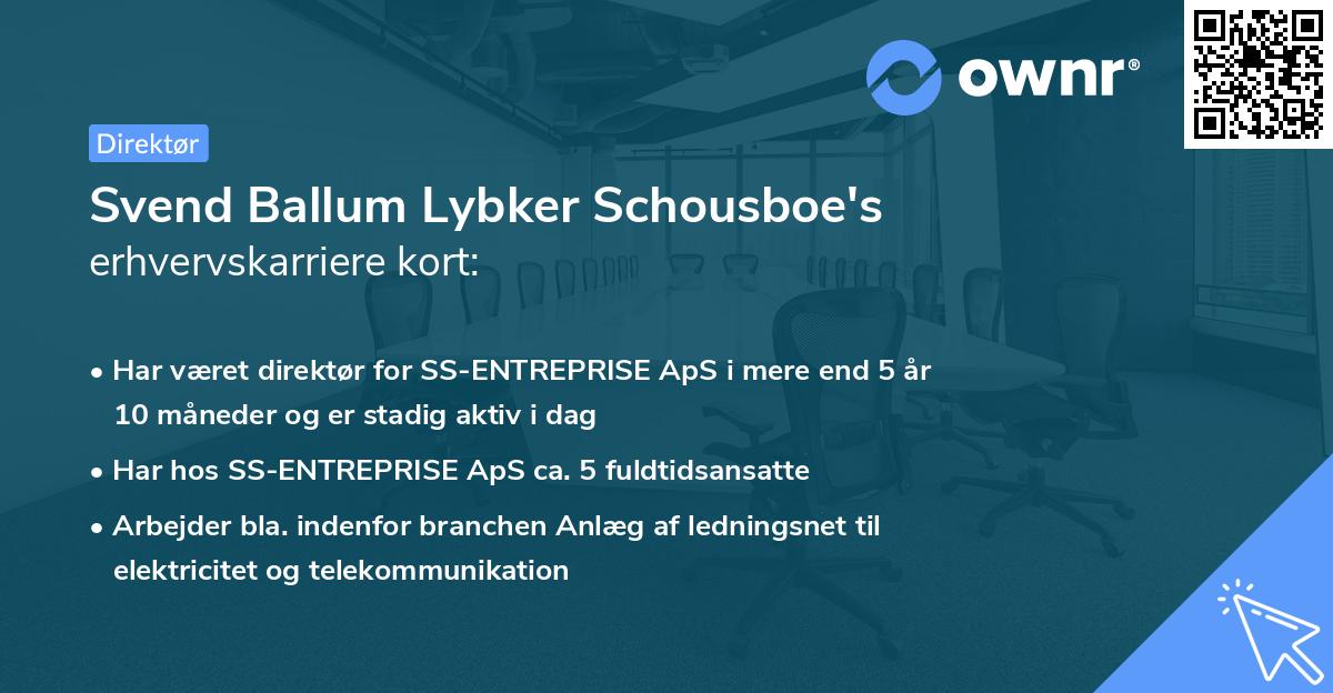 Svend Ballum Lybker Schousboe's erhvervskarriere kort