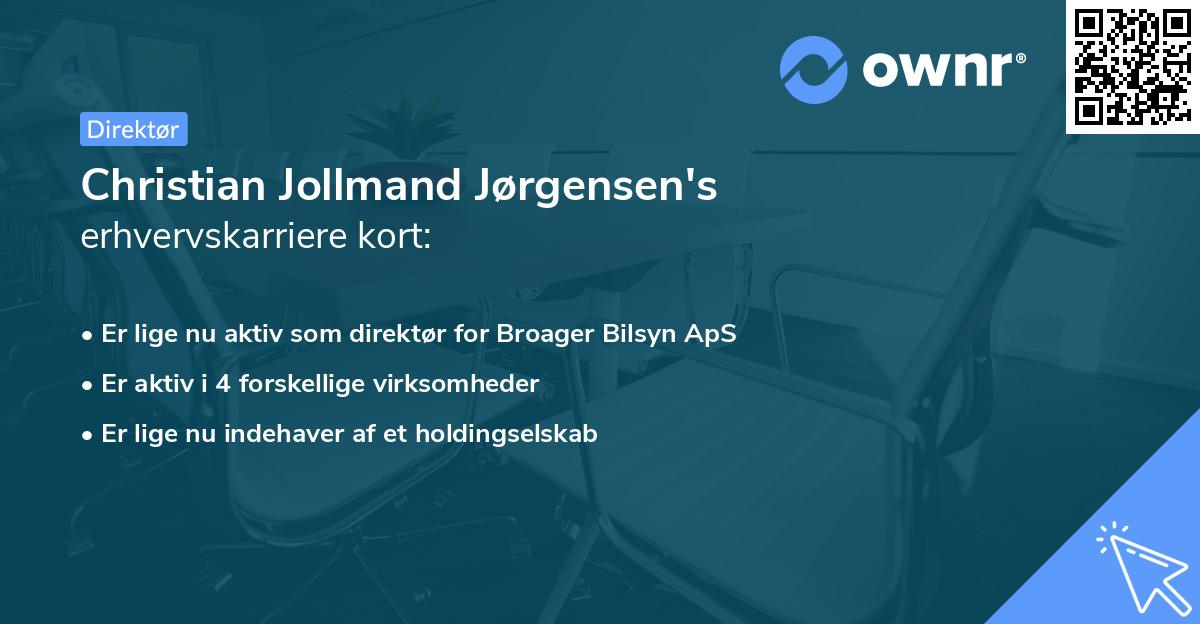 Christian Jollmand Jørgensen's erhvervskarriere kort