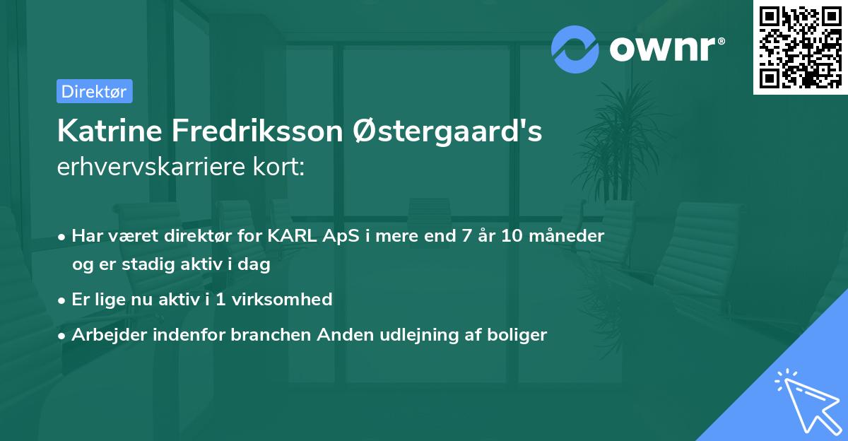 Katrine Fredriksson Østergaard's erhvervskarriere kort