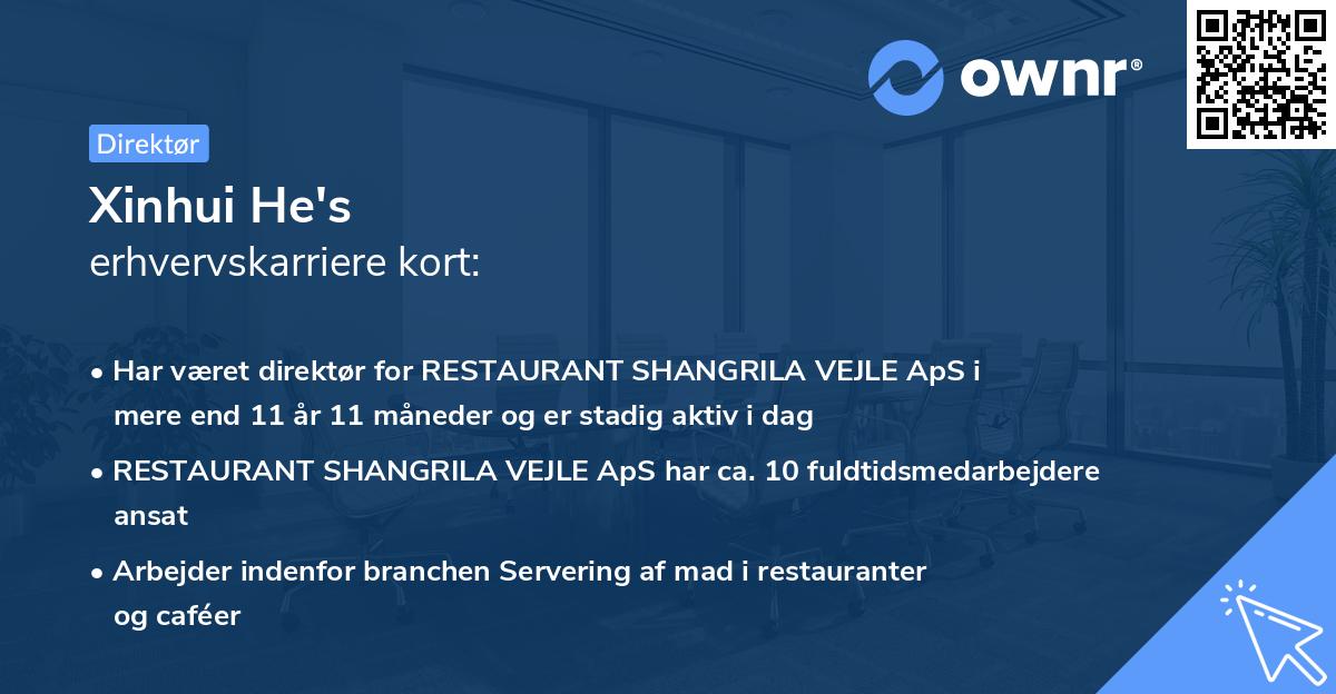 Xinhui He's erhvervskarriere kort