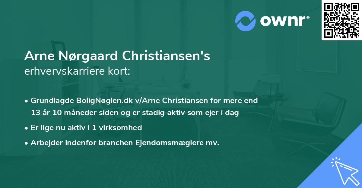 Arne Nørgaard Christiansen's erhvervskarriere kort