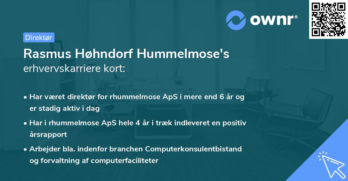 Rasmus Høhndorf Hummelmose's erhvervskarriere kort