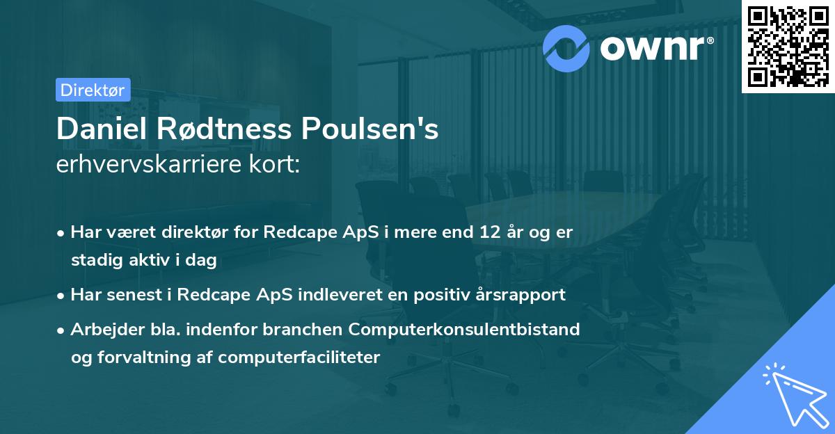 Daniel Rødtness Poulsen's erhvervskarriere kort