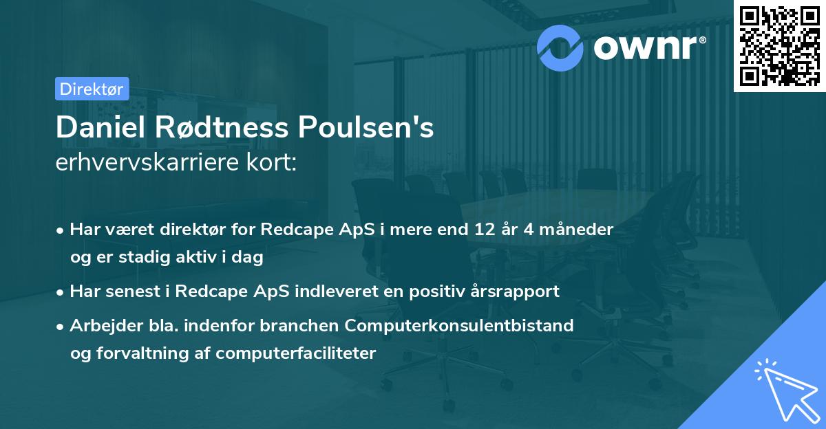 Daniel Rødtness Poulsen's erhvervskarriere kort