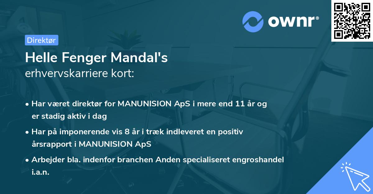 Helle Fenger Mandal's erhvervskarriere kort