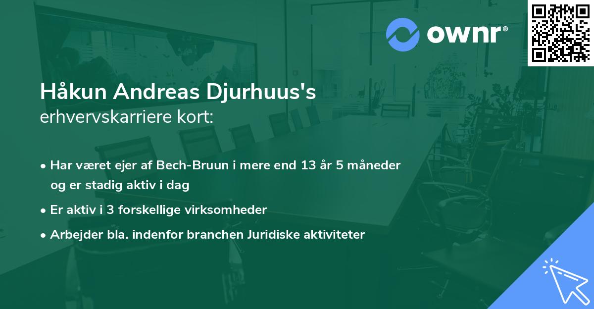 Håkun Andreas Djurhuus's erhvervskarriere kort