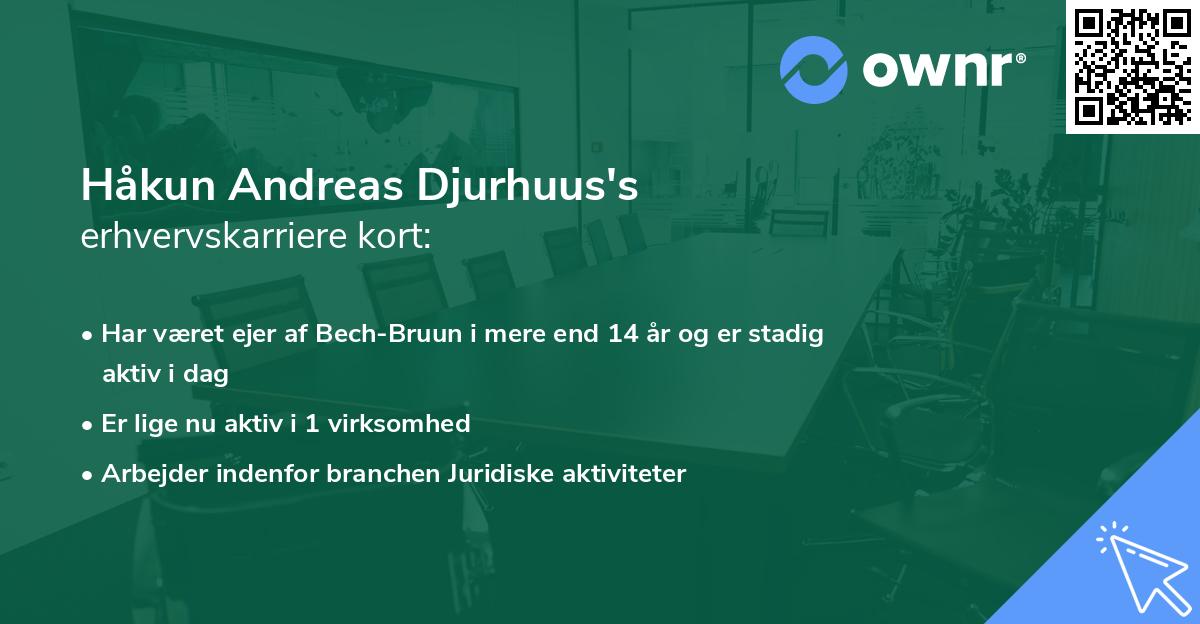 Håkun Andreas Djurhuus's erhvervskarriere kort