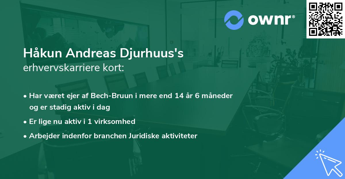 Håkun Andreas Djurhuus's erhvervskarriere kort