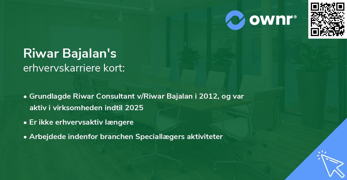 Riwar Bajalan's erhvervskarriere kort