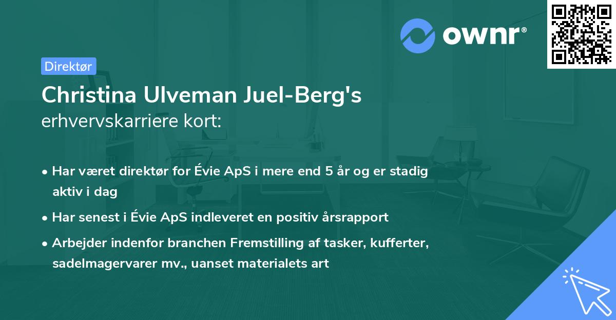 Christina Ulveman Juel-Berg's erhvervskarriere kort