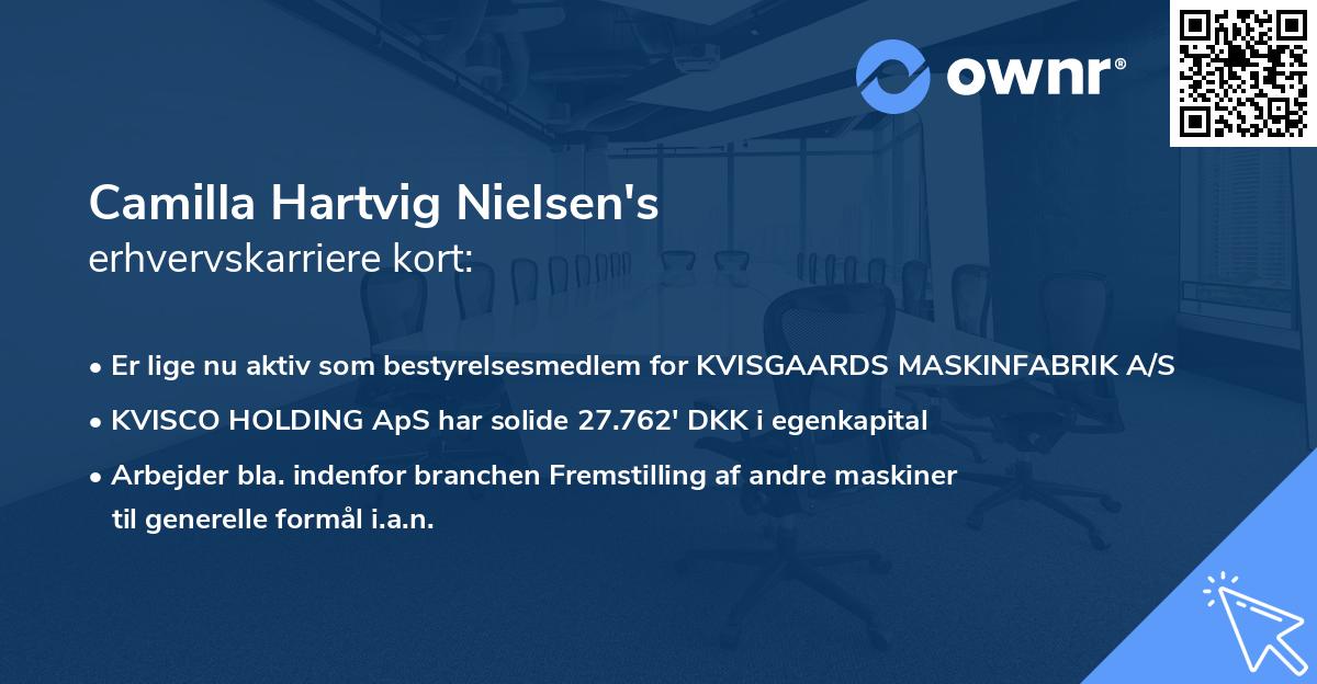 Camilla Hartvig Nielsen's erhvervskarriere kort