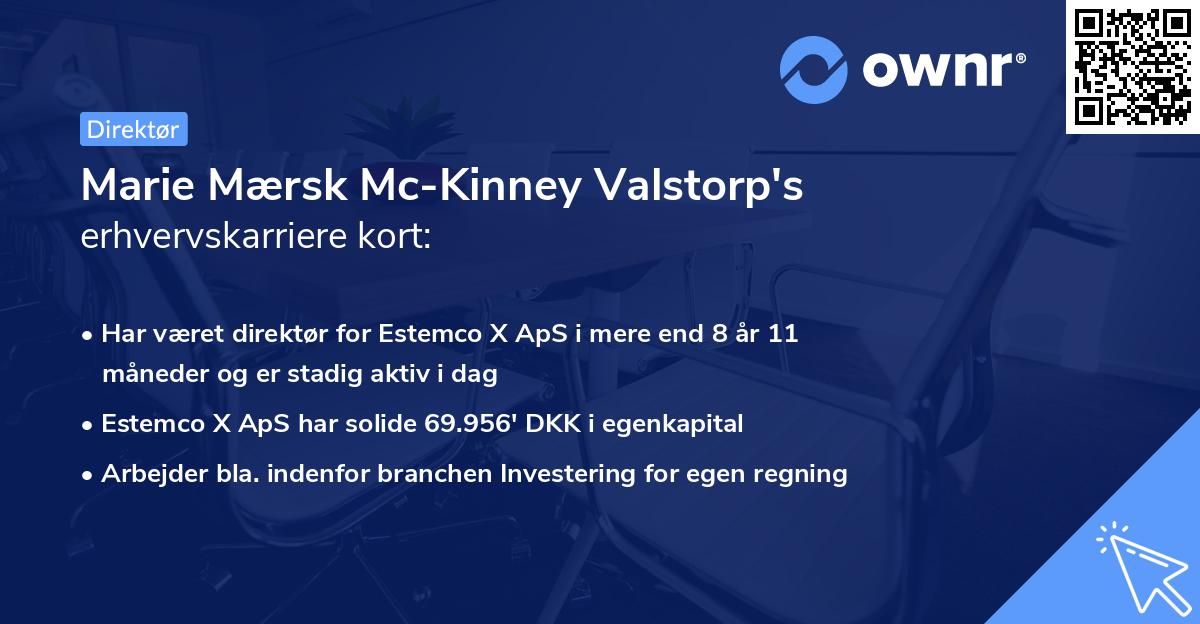 Marie Mærsk Mc-Kinney Valstorp's erhvervskarriere kort
