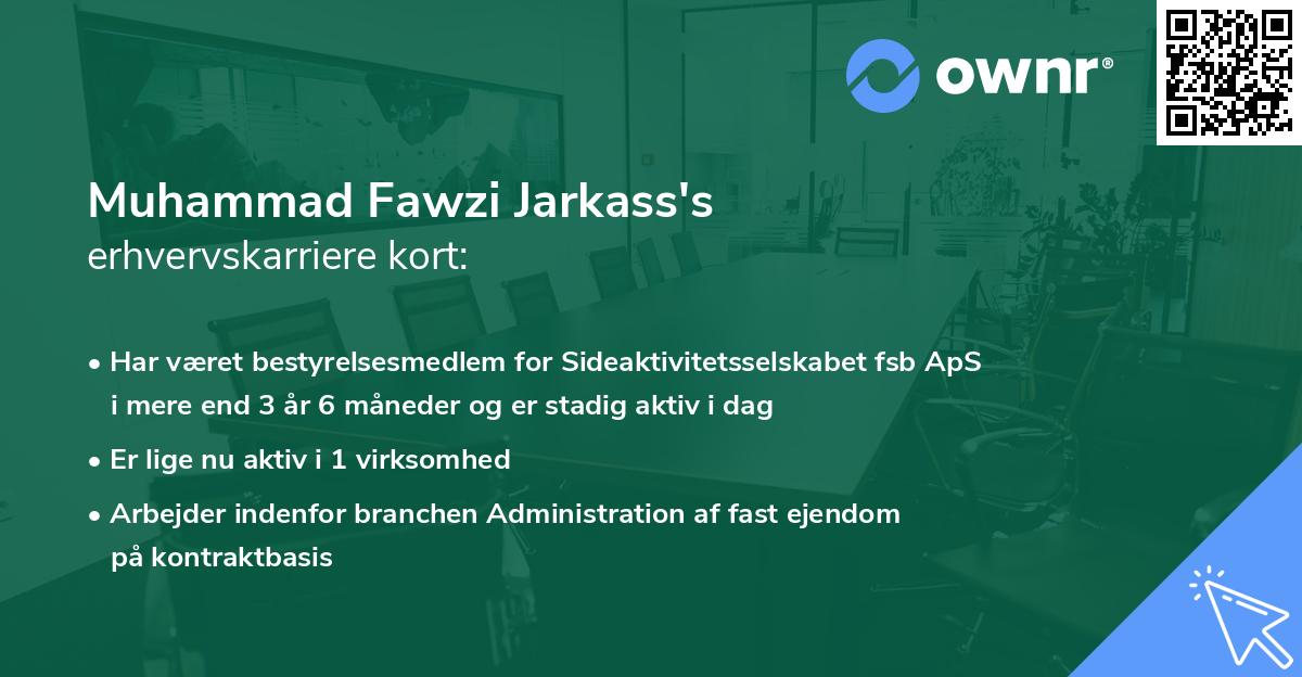 Muhammad Fawzi Jarkass's erhvervskarriere kort