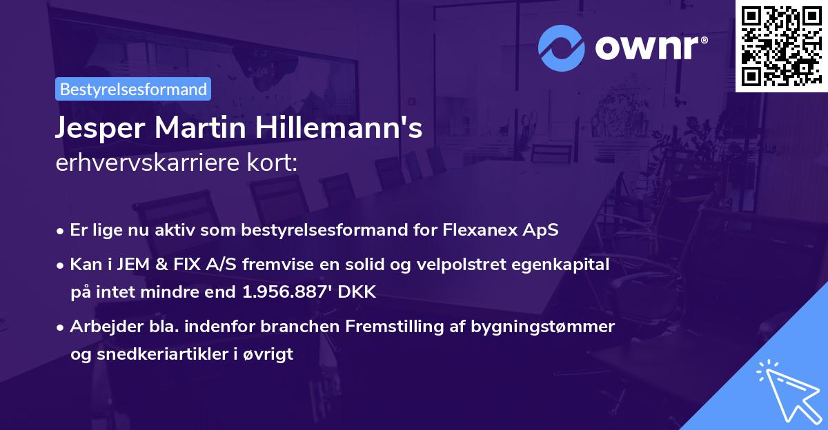 Jesper Martin Hillemann's erhvervskarriere kort