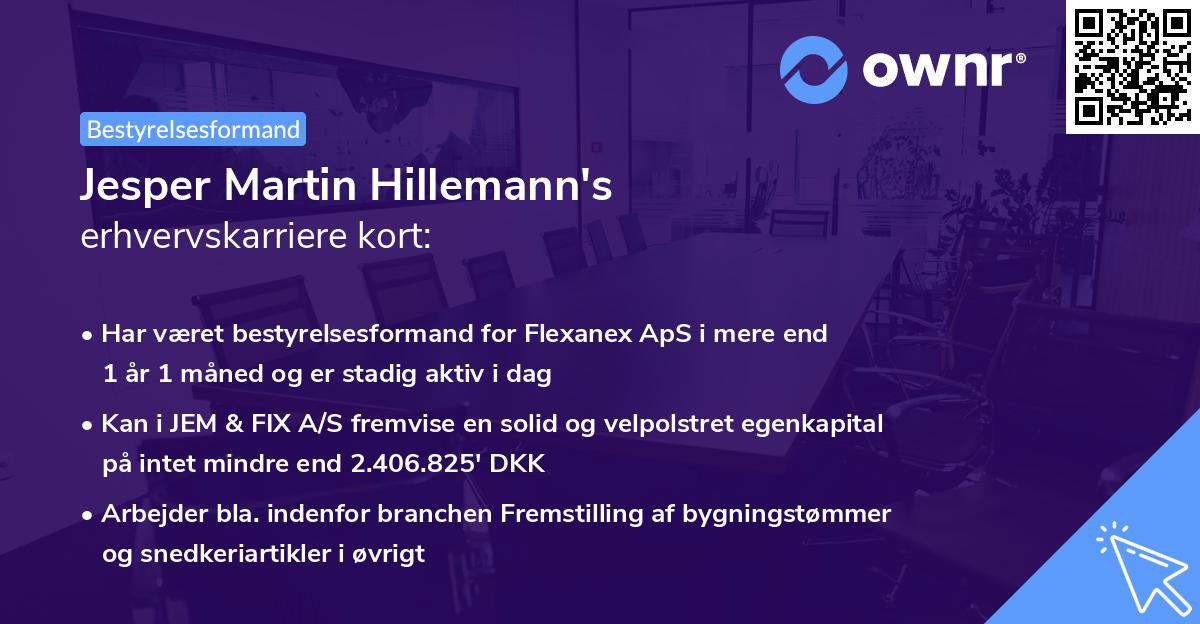 Jesper Martin Hillemann's erhvervskarriere kort