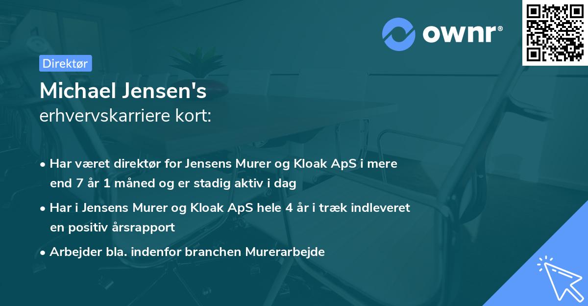 Michael Jensen's erhvervskarriere kort