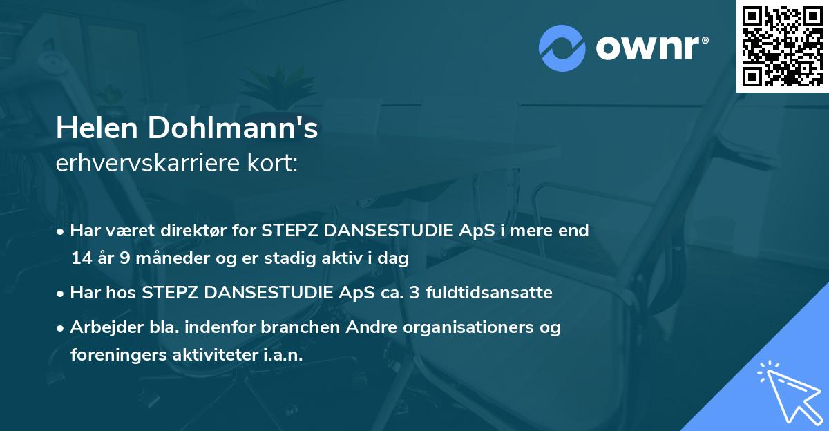 Helen Dohlmann's erhvervskarriere kort
