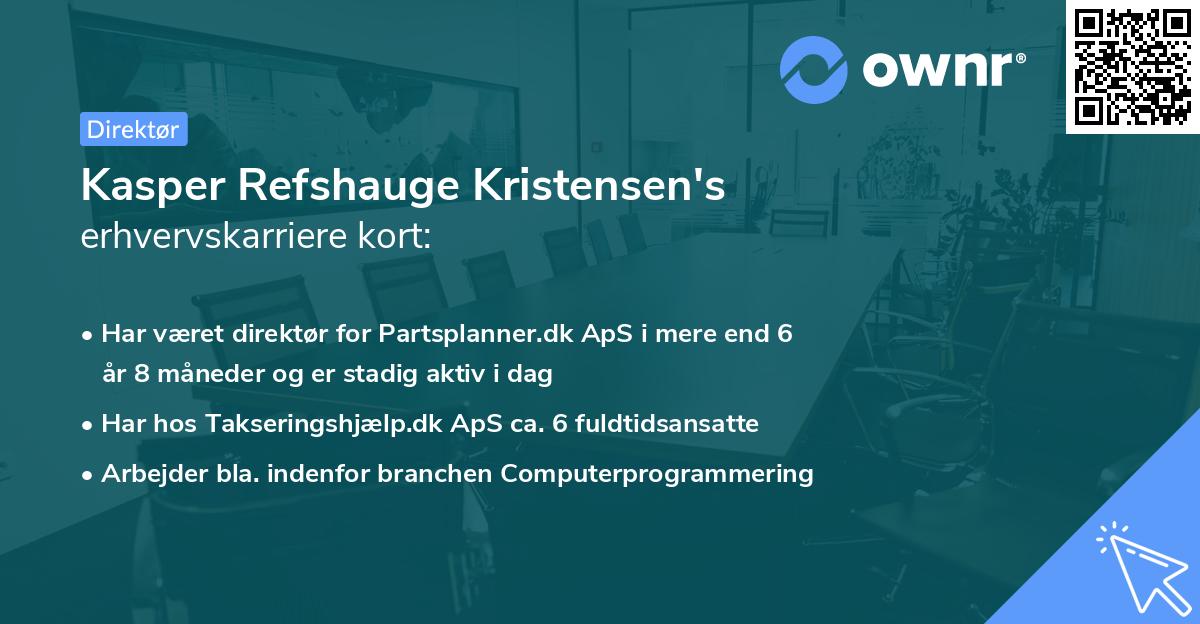 Kasper Refshauge Kristensen's erhvervskarriere kort
