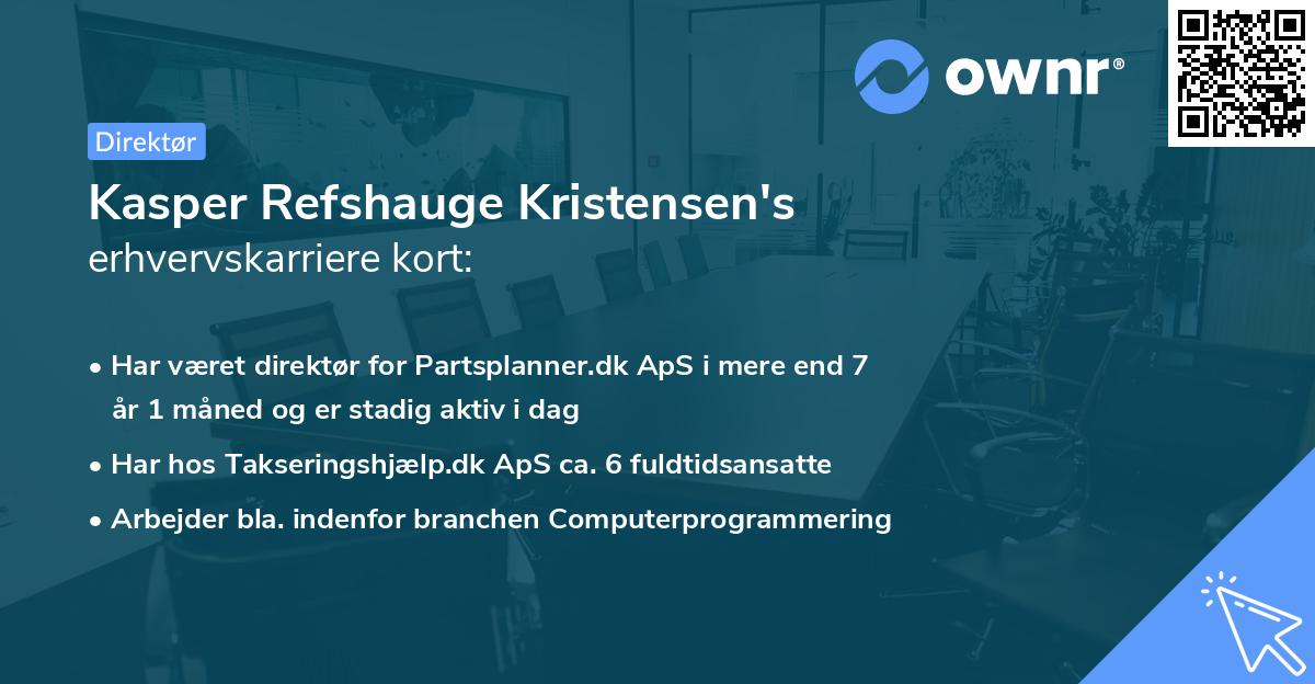 Kasper Refshauge Kristensen's erhvervskarriere kort