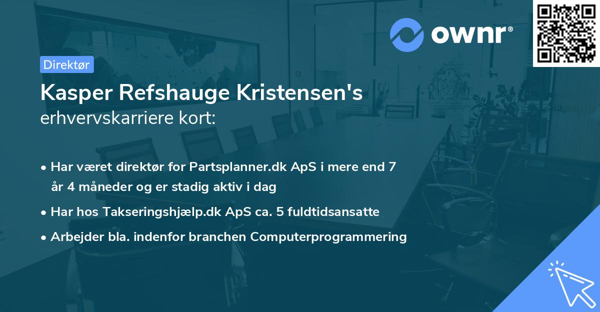 Kasper Refshauge Kristensen's erhvervskarriere kort