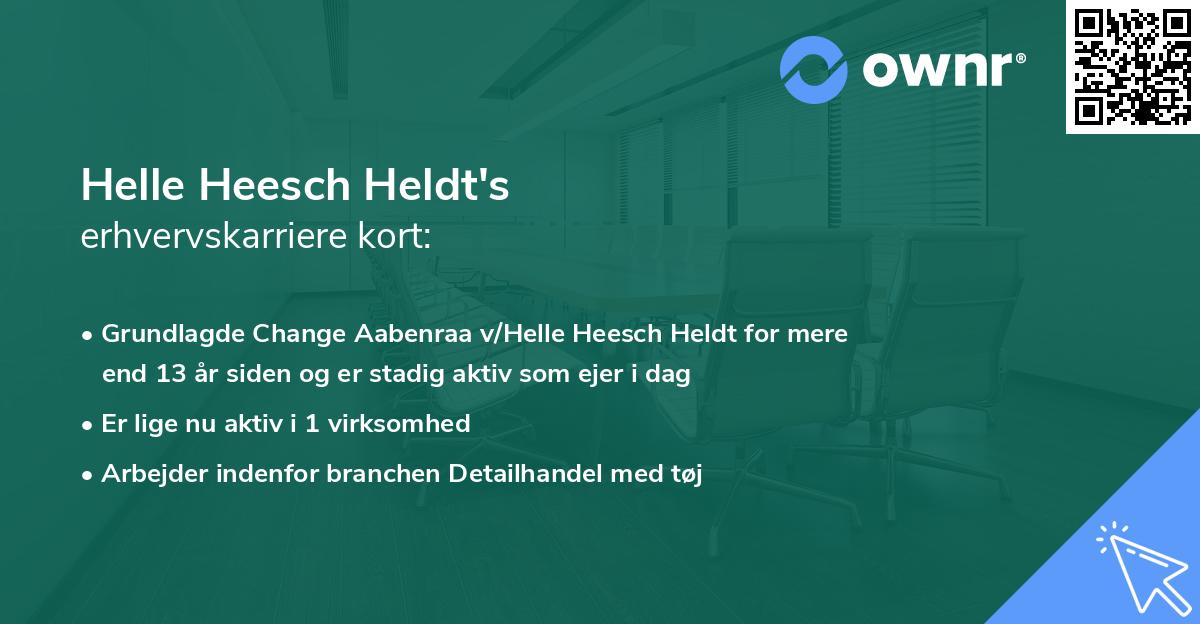 Helle Heesch Heldt's erhvervskarriere kort