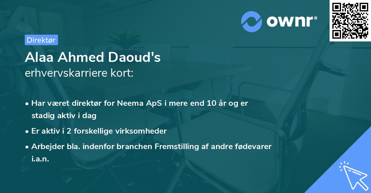 Alaa Ahmed Daoud's erhvervskarriere kort