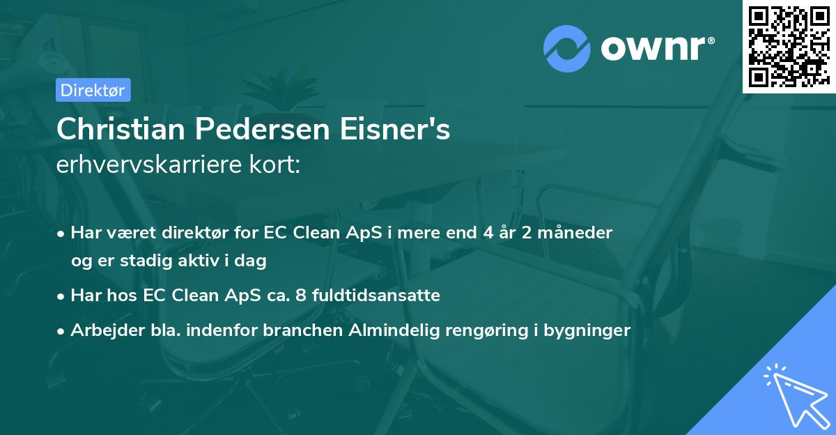 Christian Pedersen Eisner's erhvervskarriere kort