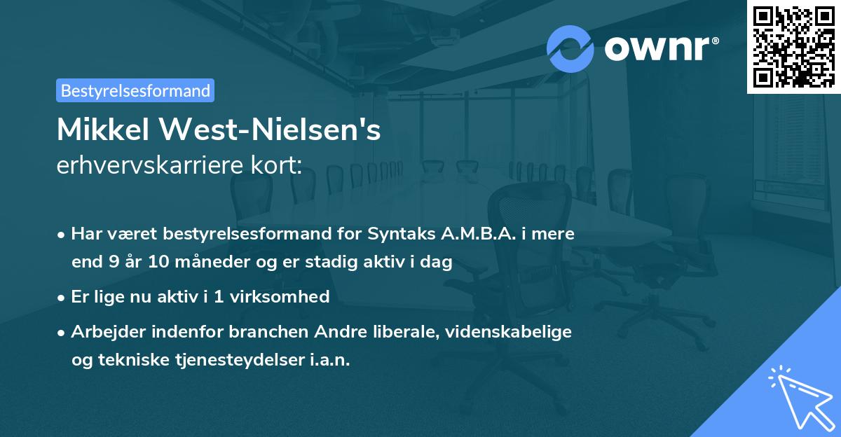 Mikkel West-Nielsen's erhvervskarriere kort
