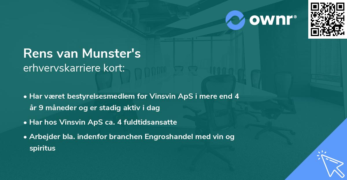 Rens van Munster's erhvervskarriere kort