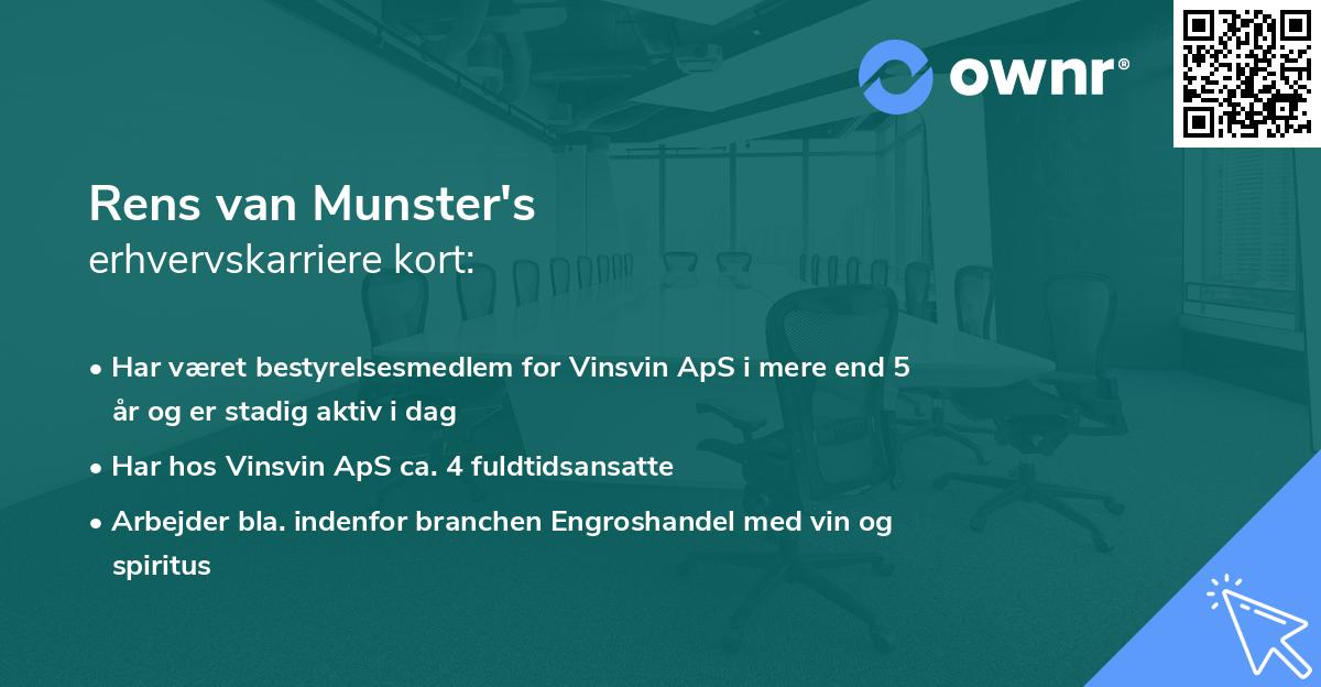 Rens van Munster's erhvervskarriere kort
