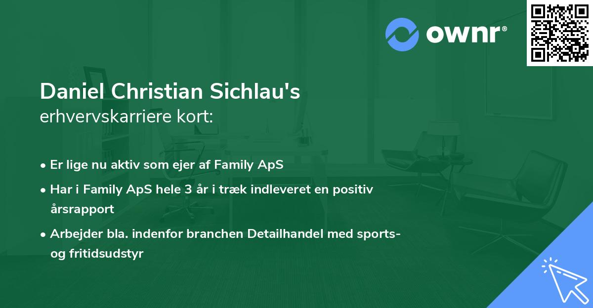 Daniel Christian Sichlau's erhvervskarriere kort