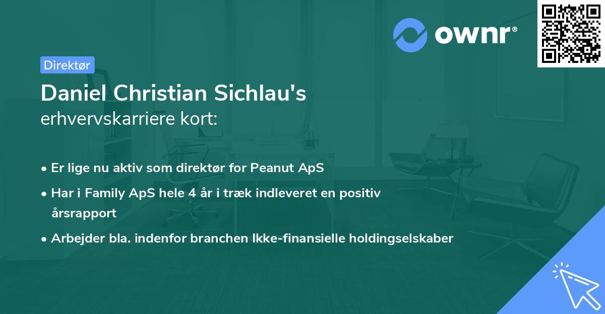Daniel Christian Sichlau's erhvervskarriere kort