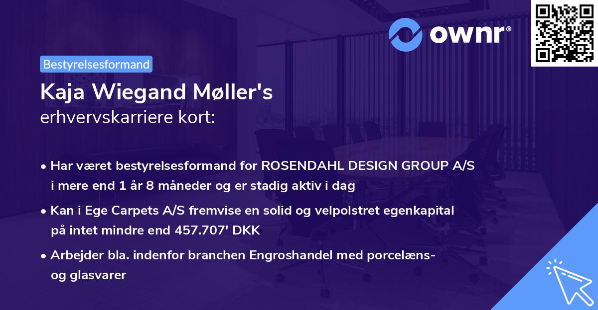 Kaja Wiegand Møller's erhvervskarriere kort