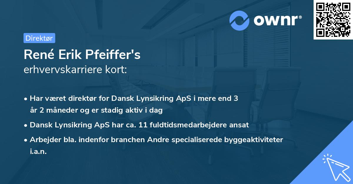 René Erik Pfeiffer's erhvervskarriere kort