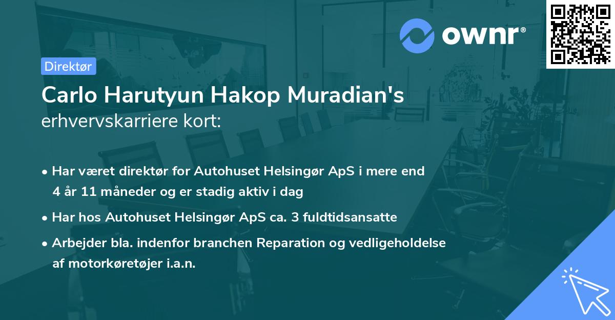 Carlo Harutyun Hakop Muradian's erhvervskarriere kort