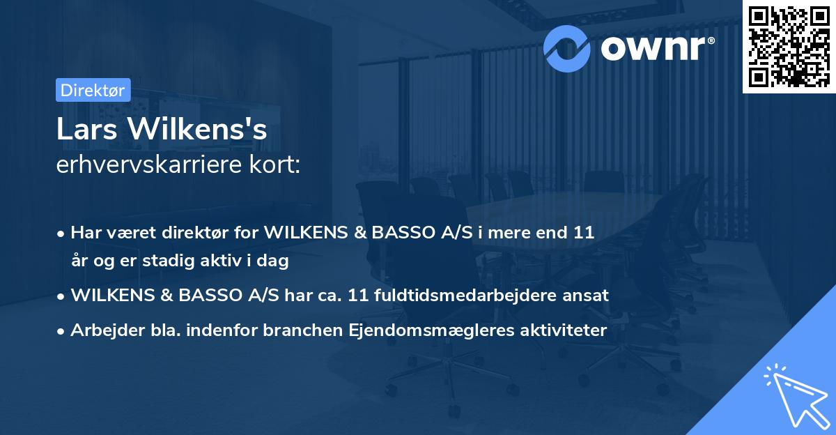 Lars Wilkens's erhvervskarriere kort