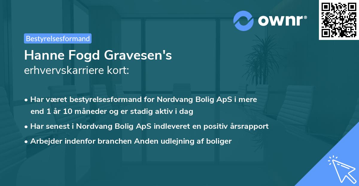 Hanne Fogd Gravesen's erhvervskarriere kort