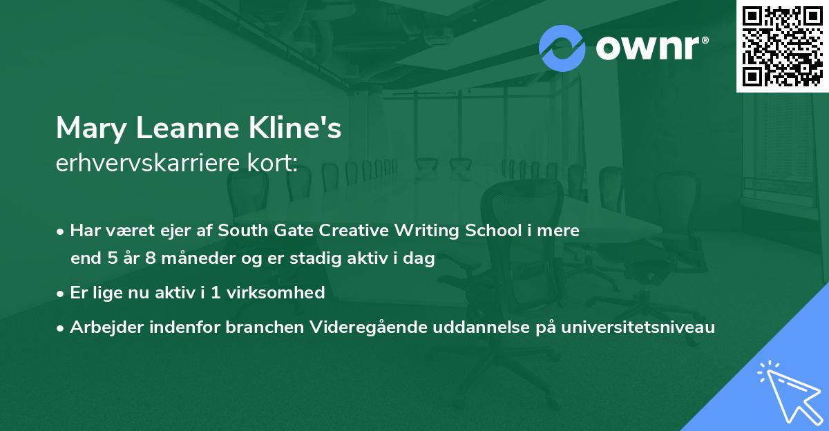Mary Leanne Kline's erhvervskarriere kort