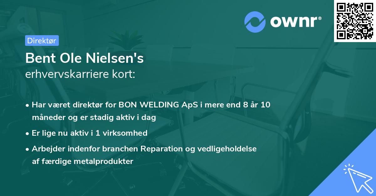 Bent Ole Nielsen's erhvervskarriere kort